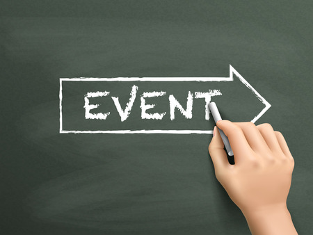 event word written by hand on blackboardのイラスト素材