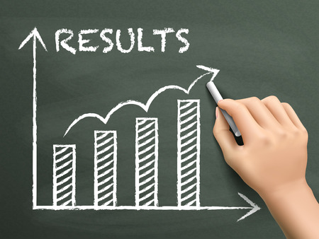 results graph graph drawn by hand isolated on blackboardのイラスト素材
