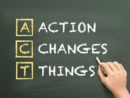 Action Changes Things written by hand on blackboardのイラスト素材