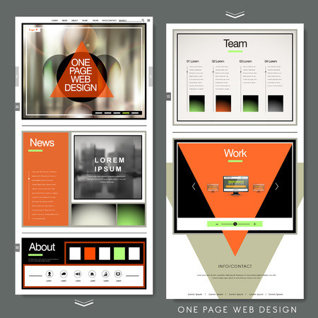 one page website template design in geometric styleのイラスト素材