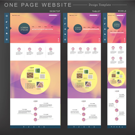 romantic one page website template design with blurred backgroundのイラスト素材