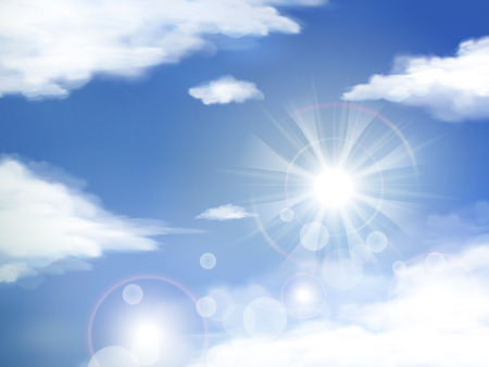 blue sky with clouds background in great weatherのイラスト素材