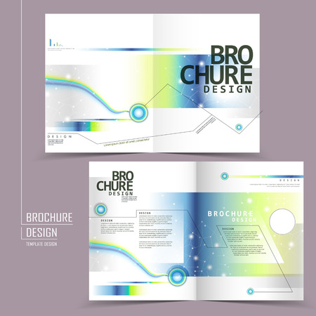 modern half-fold template brochure design in technology styleのイラスト素材