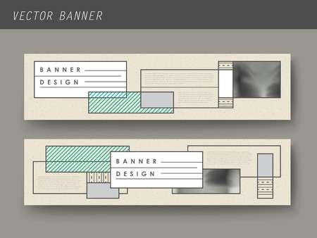 elegant banner template set design over greyのイラスト素材