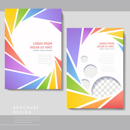 colorful poster template design with spiral triangle elementsのイラスト素材