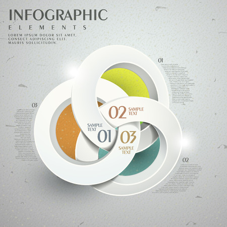 abstract infographic template design with rings elementsのイラスト素材