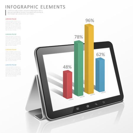 technology infographic template design with statistic graphのイラスト素材