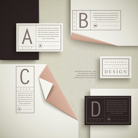 elegant infographic template design in origami styleのイラスト素材