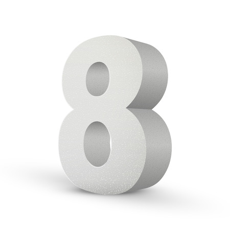 white texture number eight isolated over white backgroundのイラスト素材