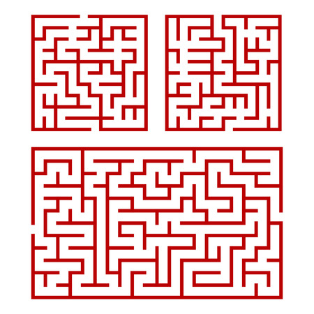 illustration of maze set isolated over white backgroundのイラスト素材