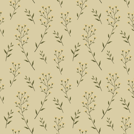 elegant seamless flower pattern over beige backgroundのイラスト素材