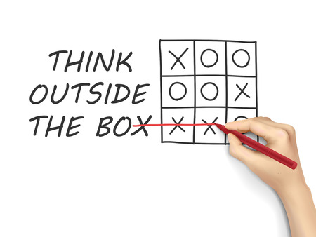 think outside the box drawn by hand over white backgroundのイラスト素材