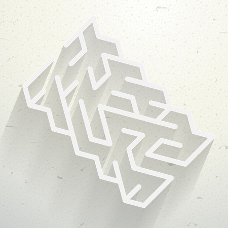 elegant labyrinth with shadow isolated on white backgroundのイラスト素材