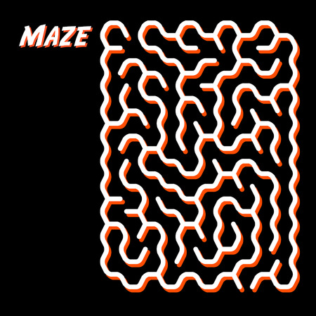 modern hexagon labyrinth isolated on black backgroundのイラスト素材