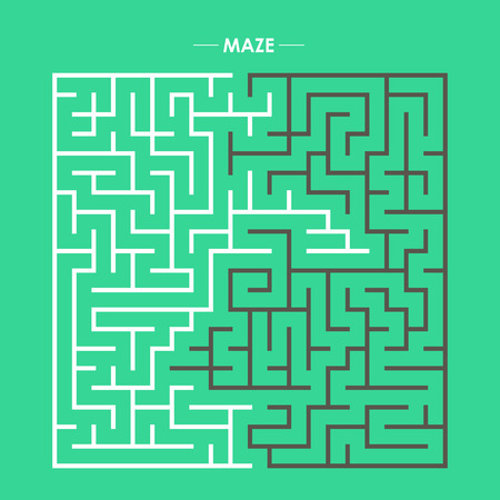 modern square labyrinth isolated on green backgroundのイラスト素材