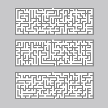 trendy rectangular labyrinth set isolated on grey backgroundのイラスト素材