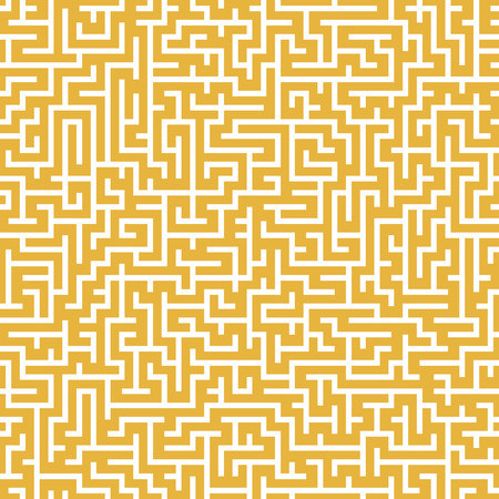 close-up look at complex square maze isolated on yellow backgroundのイラスト素材