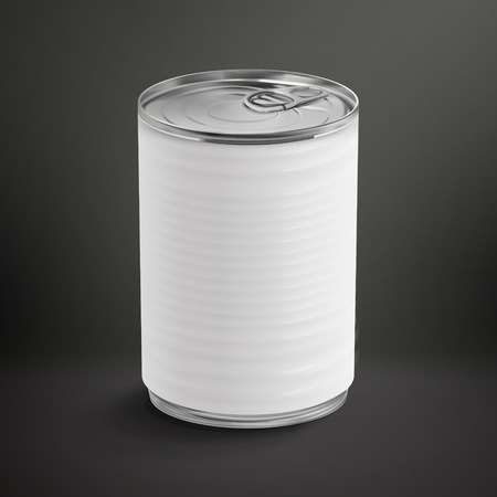 blank aluminum can isolated over black background
