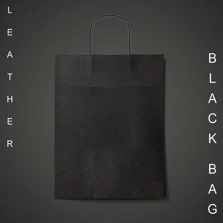 black leather bag isolated on black backgroundのイラスト素材