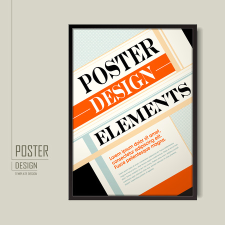 modern poster template design in orange and blackのイラスト素材