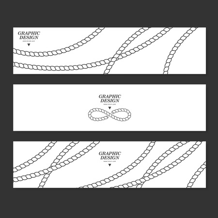 graceful banner template design with elegant rope pattern over white backgroundのイラスト素材