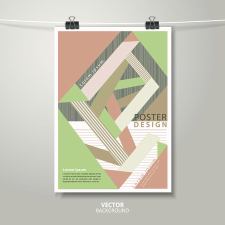 trendy poster template design with colorful stripeのイラスト素材