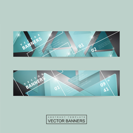 fashionable banner template design with glitter blue triangle elementsのイラスト素材