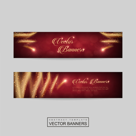 gorgeous banner template design with sparkling golden streamのイラスト素材
