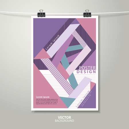 trendy poster template design with colorful stripeのイラスト素材
