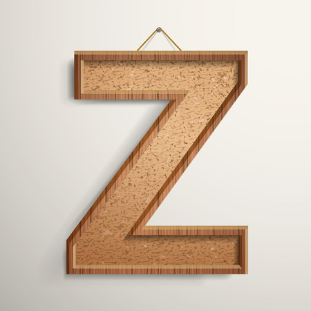 3d cork board texture letter Z isolated on beige backgroundのイラスト素材