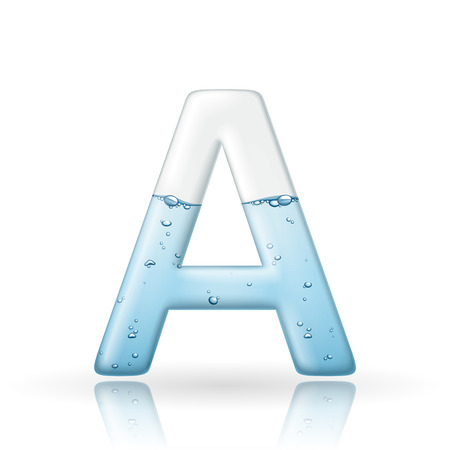 3d clean water letter A isolated on white backgroundのイラスト素材
