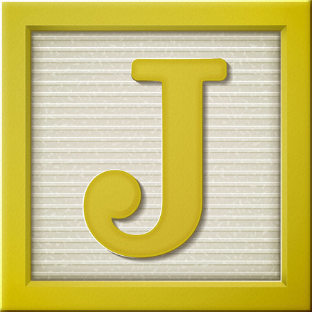 close up look at 3d yellow letter block Jのイラスト素材