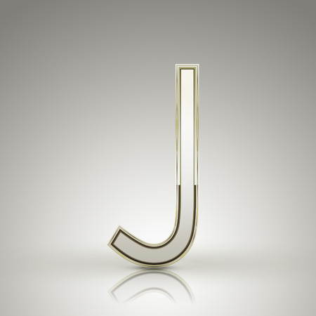 3d elegant pearl white alphabet J isolated on grey backgroundのイラスト素材