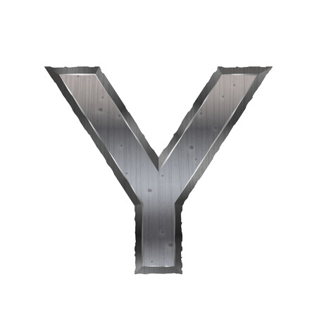 3d metal letter Y isolated on white backgroundのイラスト素材
