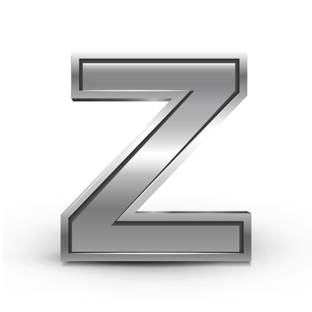 3d metal letter Z isolated on white backgroundのイラスト素材