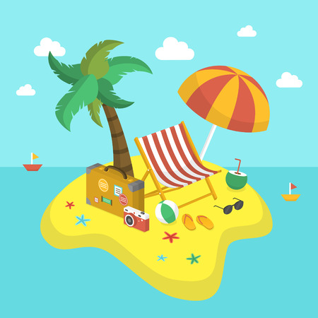 3d isometric infographic for summer holiday conceptのイラスト素材
