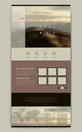attractive one page website template design with blurred backgroundのイラスト素材