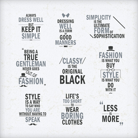 fashion attitude quotes set isolated on beige backgroundのイラスト素材