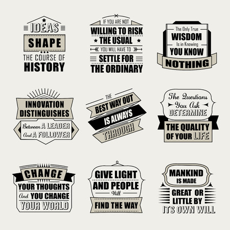 motivational and inspirational quotes set isolated on beige backgroundのイラスト素材