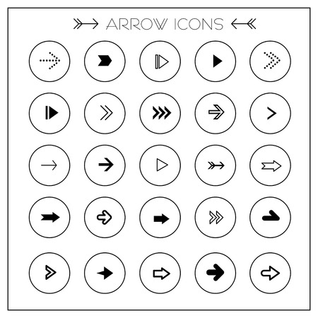 modern arrows icons set over white backgroundのイラスト素材