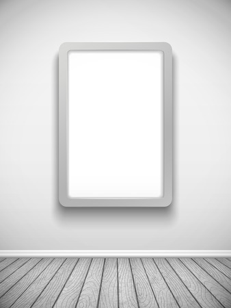 blank advertising billboard hanging on the wallのイラスト素材