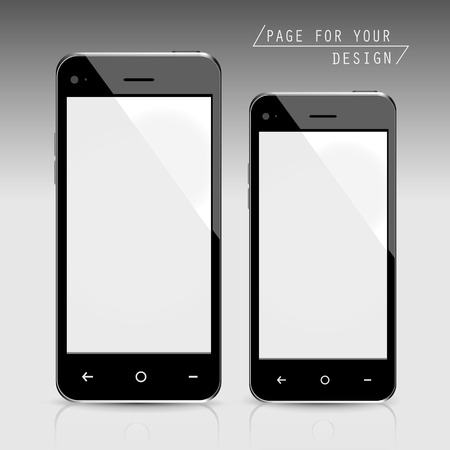 blank smartphones set isolated on grey backgroundのイラスト素材