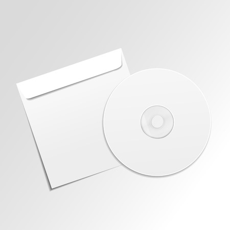 blank white compact disk with cover isolated on greyのイラスト素材