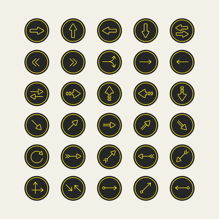 elegant arrow icons design set isolated on beige のイラスト素材