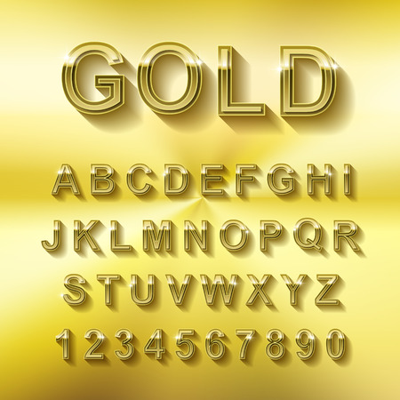 golden font design set over golden backgroundのイラスト素材