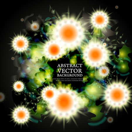 lovely attractive background with sparkling flowers over darkのイラスト素材