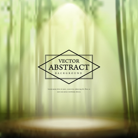 abstract graceful bamboo forest blurred background in greenのイラスト素材