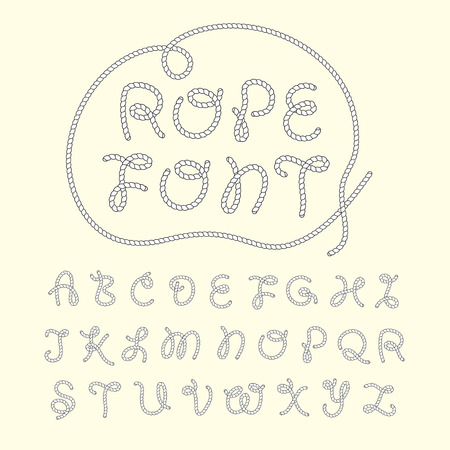 creative rope fonts design over beige backgroundのイラスト素材