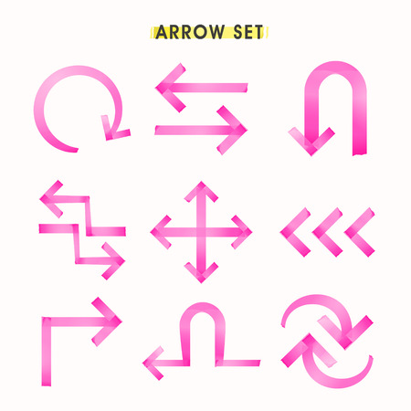 modern tape style arrows set isolated on white backgroundのイラスト素材