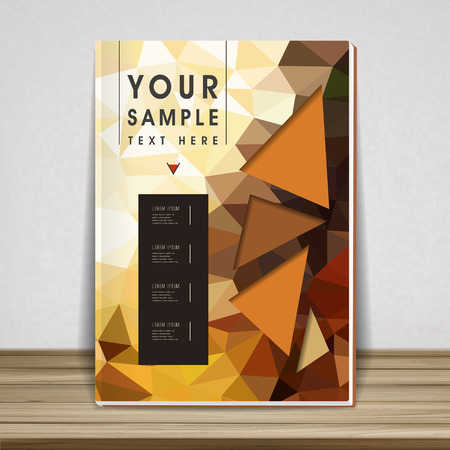 gorgeous book cover template design with polygon elementsのイラスト素材